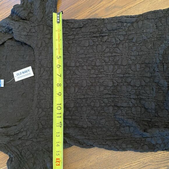 Old Navy Sheer Blouse Women’s Size Medium Black Stretch NWT Boat Neck - Picture 8 of 9